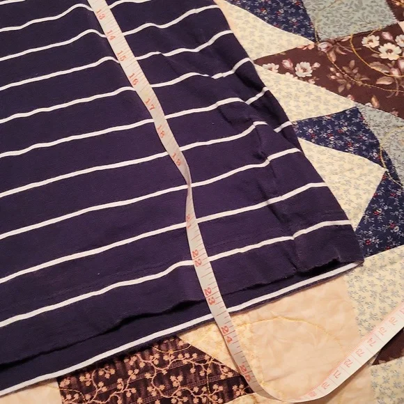 EUC Blue/White Striped Top. Button V-neck. 3/4 sleeves. Size XL - Picture 8 of 8